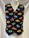 Handmade Waistcoat - Classic Cars &amp; Hotrods - Black, Size: S