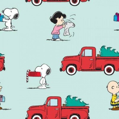 Peanuts, Snoopy - Pale Blue - 100% cotton print fabric
