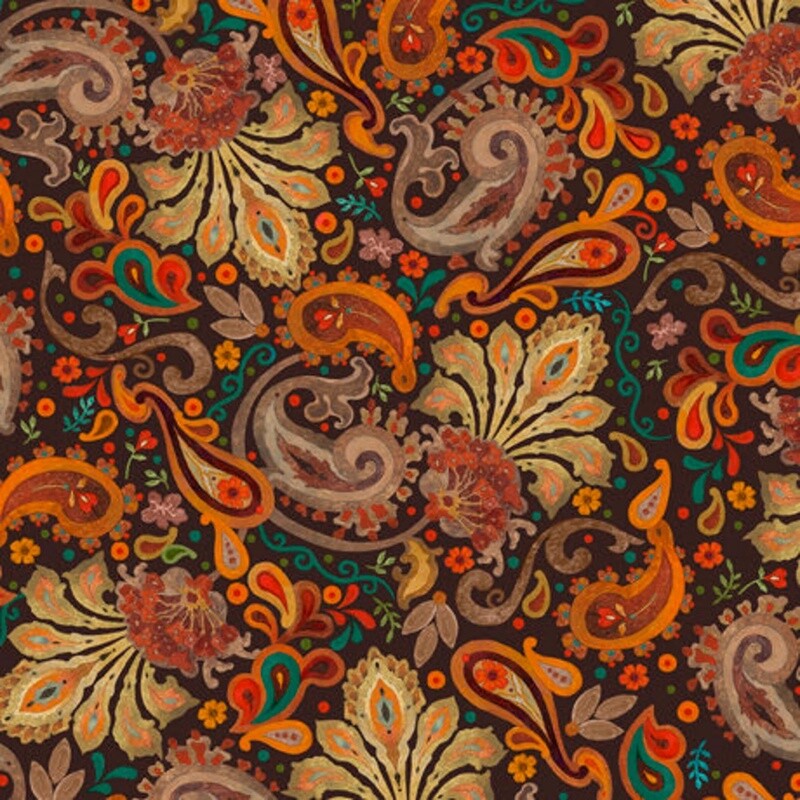 Quilting Treasures​ - Owl Arabesque - Paisley - 100% cotton print fabric