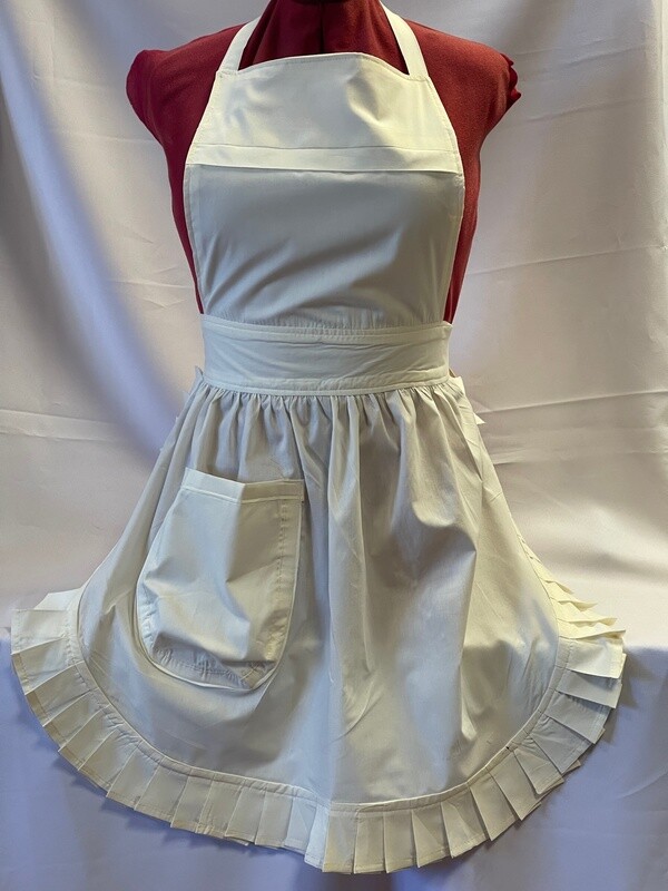 Retro Vintage 50&#39;s Style Full Apron - Cream