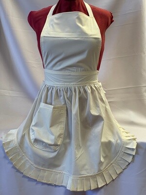 Retro Vintage 50&#39;s Style Full Apron - Cream