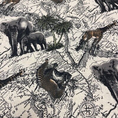 Haku - Natural - 85% linen / 15% cotton print fabric