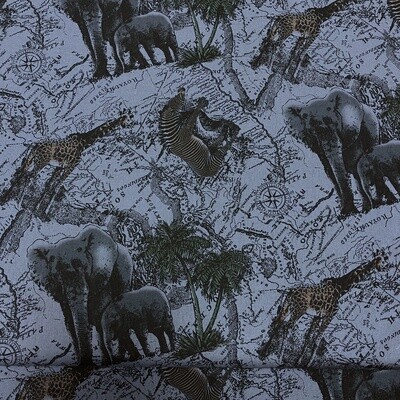 Haku - Grey - 85% linen / 15% cotton print fabric