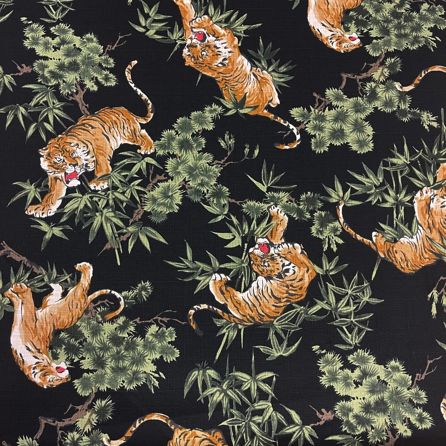 Tigers - Black - 100% cotton print fabric
