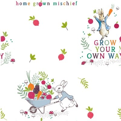 Peter Rabbit - Grow Your Own Way - Digital print 100% cotton fabric