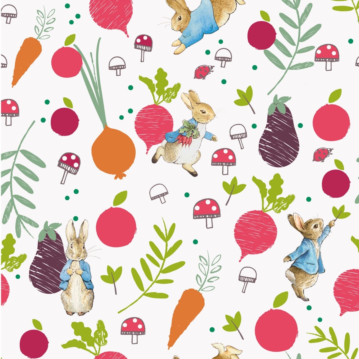 Peter Rabbit - In The Veg Garden - Digital print 100% cotton fabric