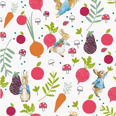 Peter Rabbit - In The Veg Garden - Digital print 100% cotton fabric