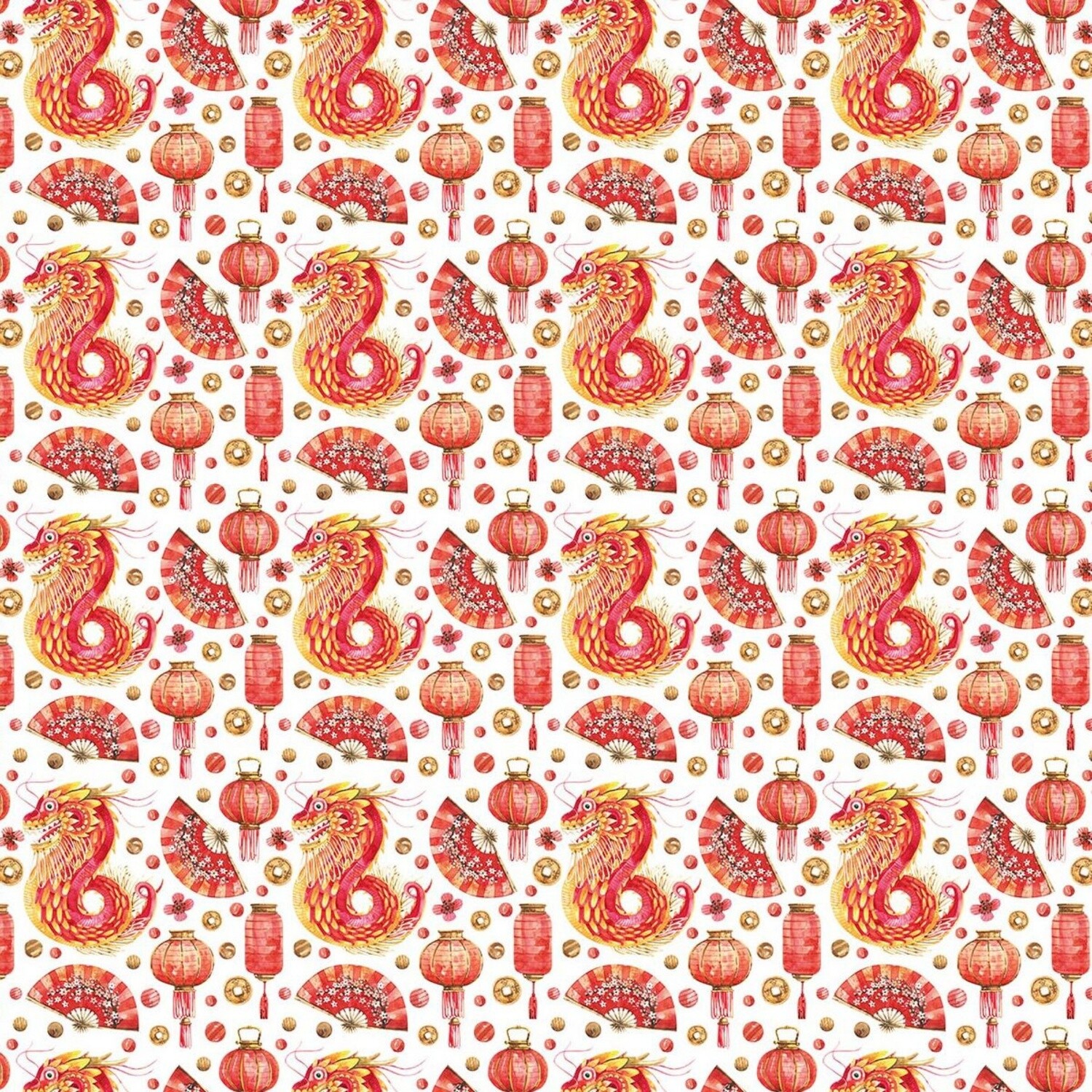 Chinese New Year - 100% cotton digital print fabric
