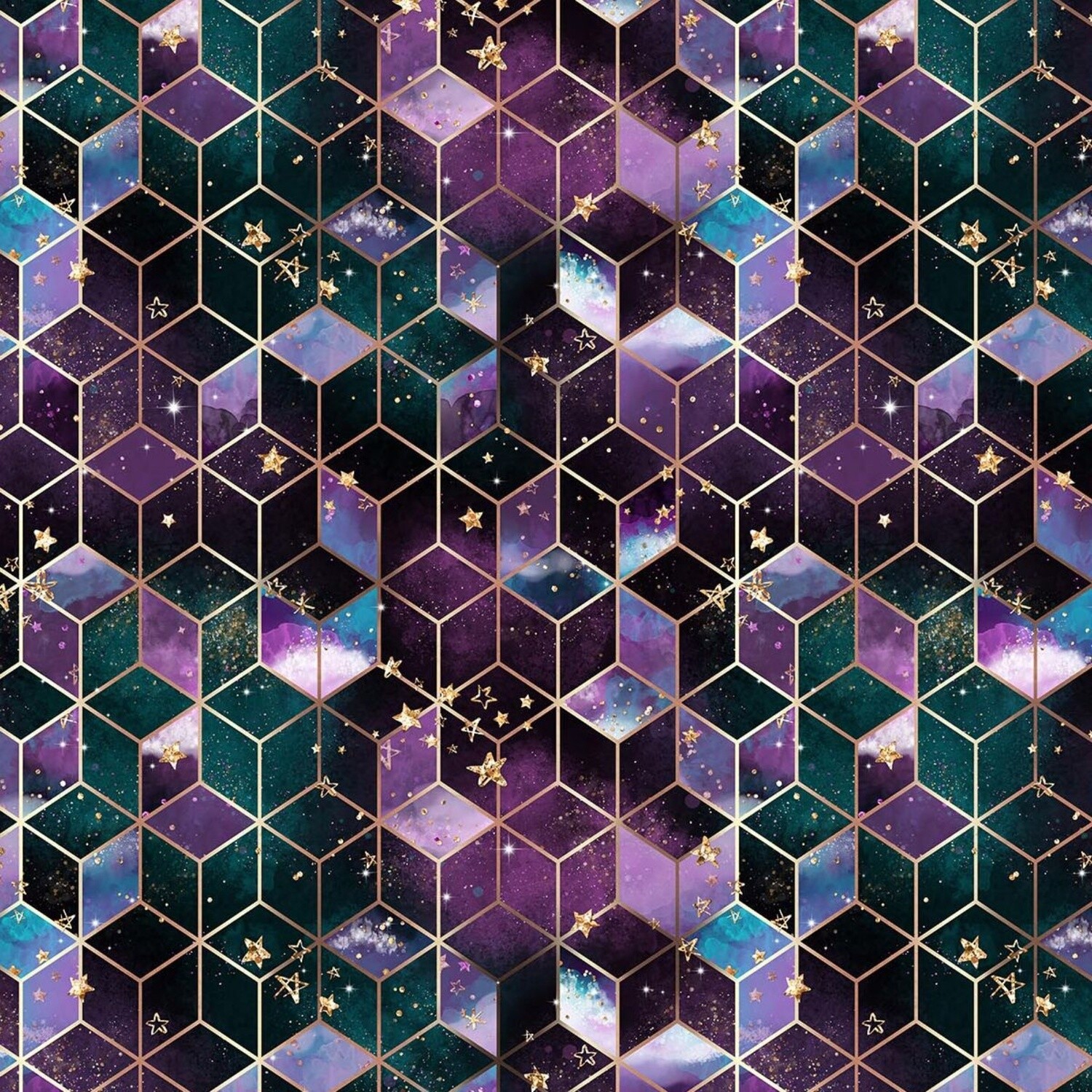 Geo Glitz - 100% cotton digital print fabric