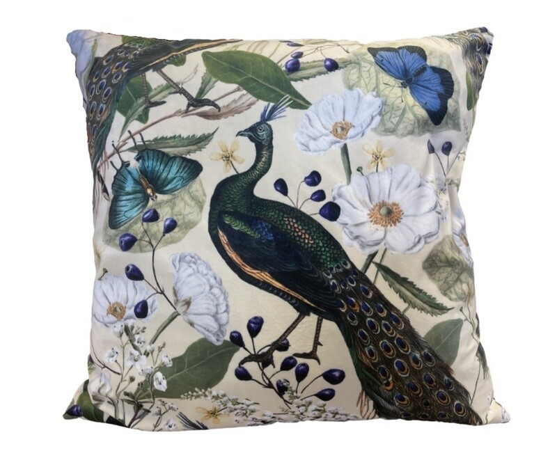 Large Cushion Cover with Pheasants - British Velvet