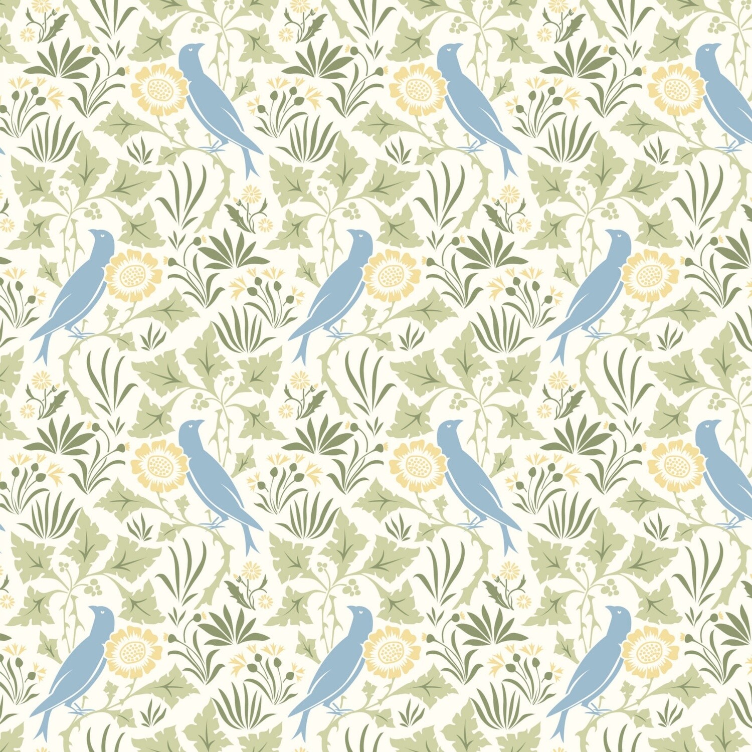 Voysey - Birds In Nature - Amongst The Leaves - 100% cotton print fabric