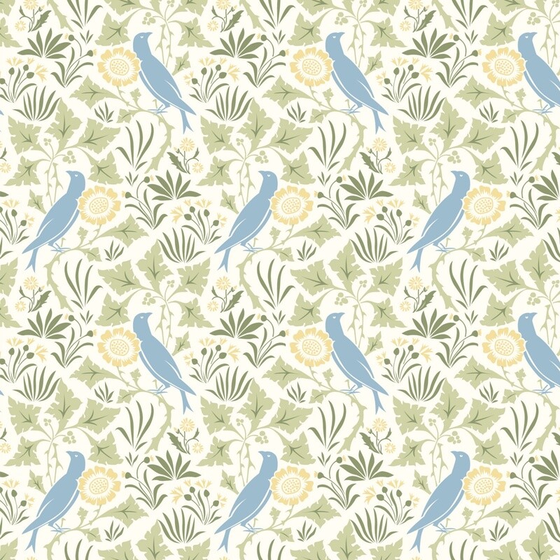 Voysey - Birds In Nature - Amongst The Leaves - 100% cotton print fabric