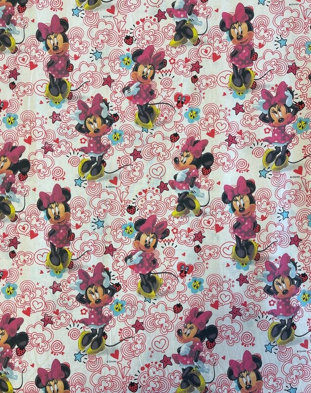 Licensed Disney, Doodle, Minnie Mouse - 100% cotton print fabric
