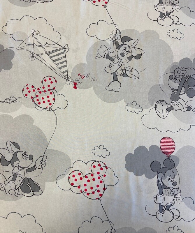Licensed Disney, Flying, Mickey &amp; Minnie Mouse - 100% cotton print fabric