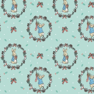 Peter Rabbit at Christmas digital print fabric - Most Wonderful Presents - 100% cotton