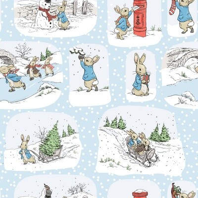 Peter Rabbit at Christmas digital print fabric - Most Wonderful Christmas Toile - 100% cotton
