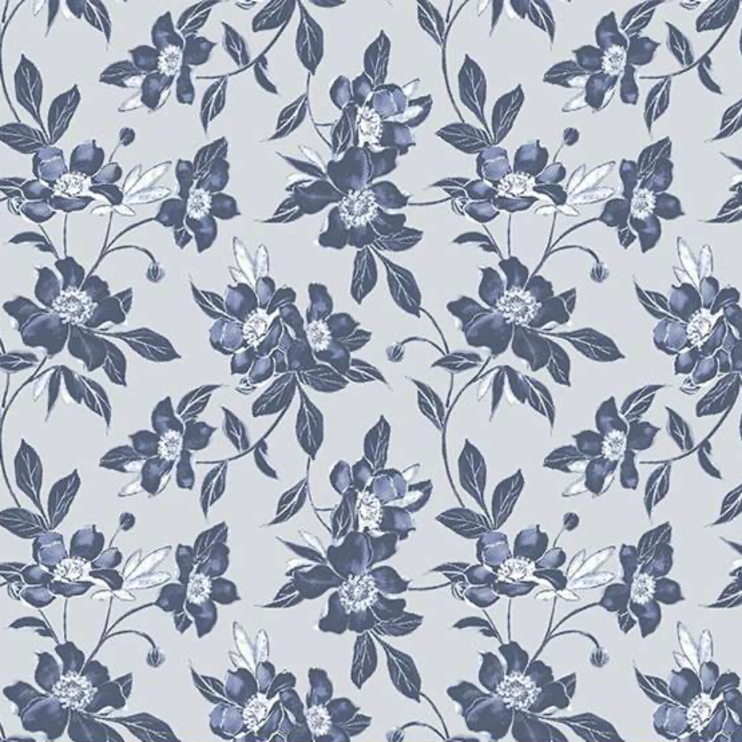 Sketchbook - Grey/Blue - 100% cotton fabric