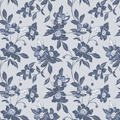 Sketchbook - Grey/Blue - 100% cotton fabric