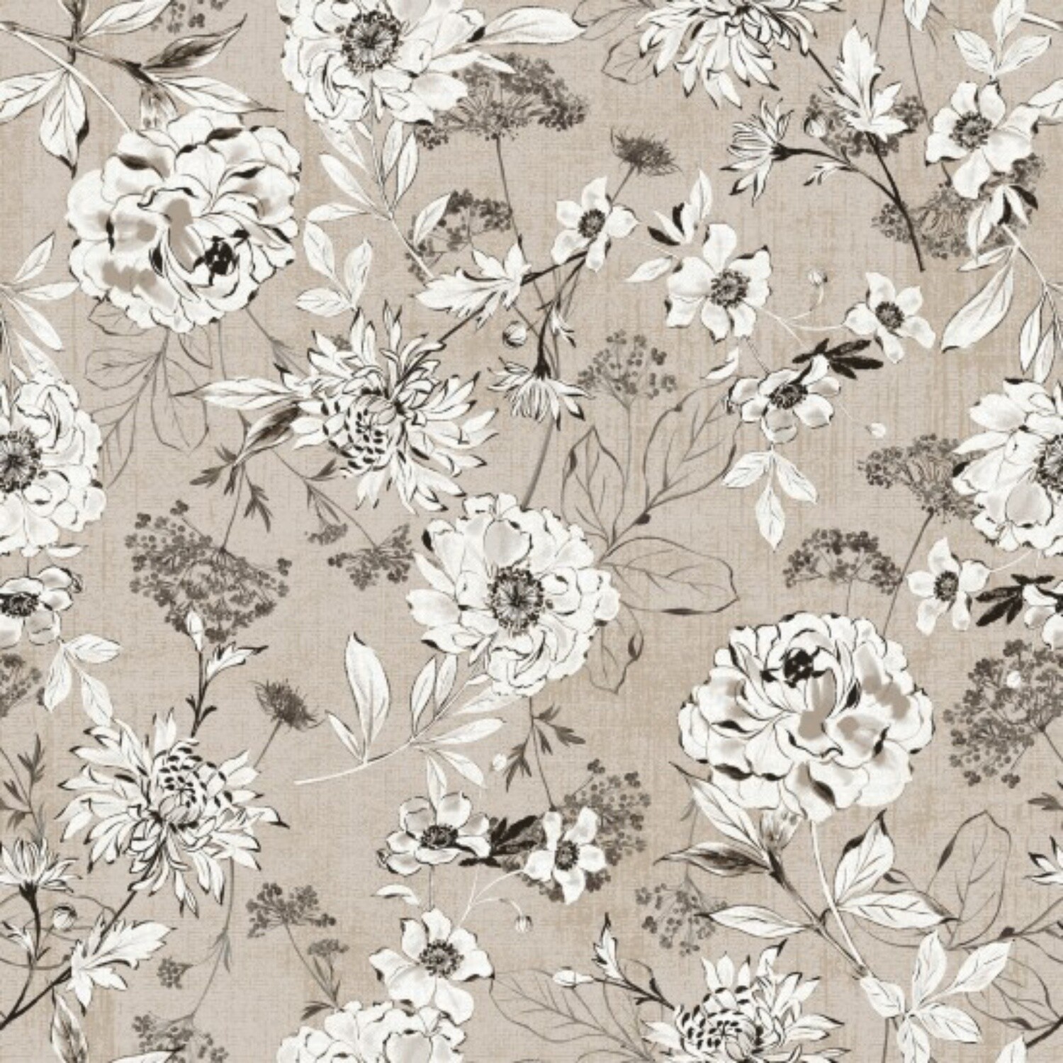 Sketchbook - Grey/Taupe - 100% cotton fabric