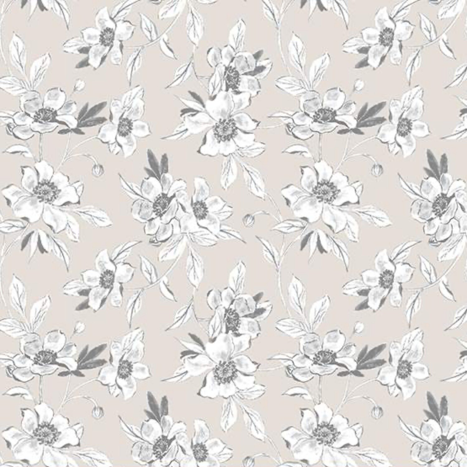 Sketchbook - Grey - 100% cotton fabric