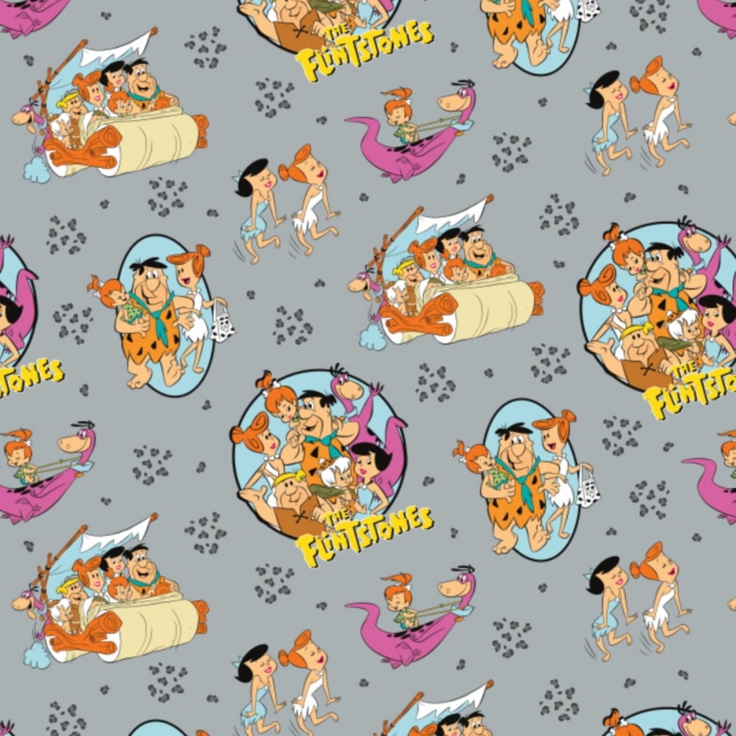 The Flintstones - Stone Age Family - 100% cotton print fabric