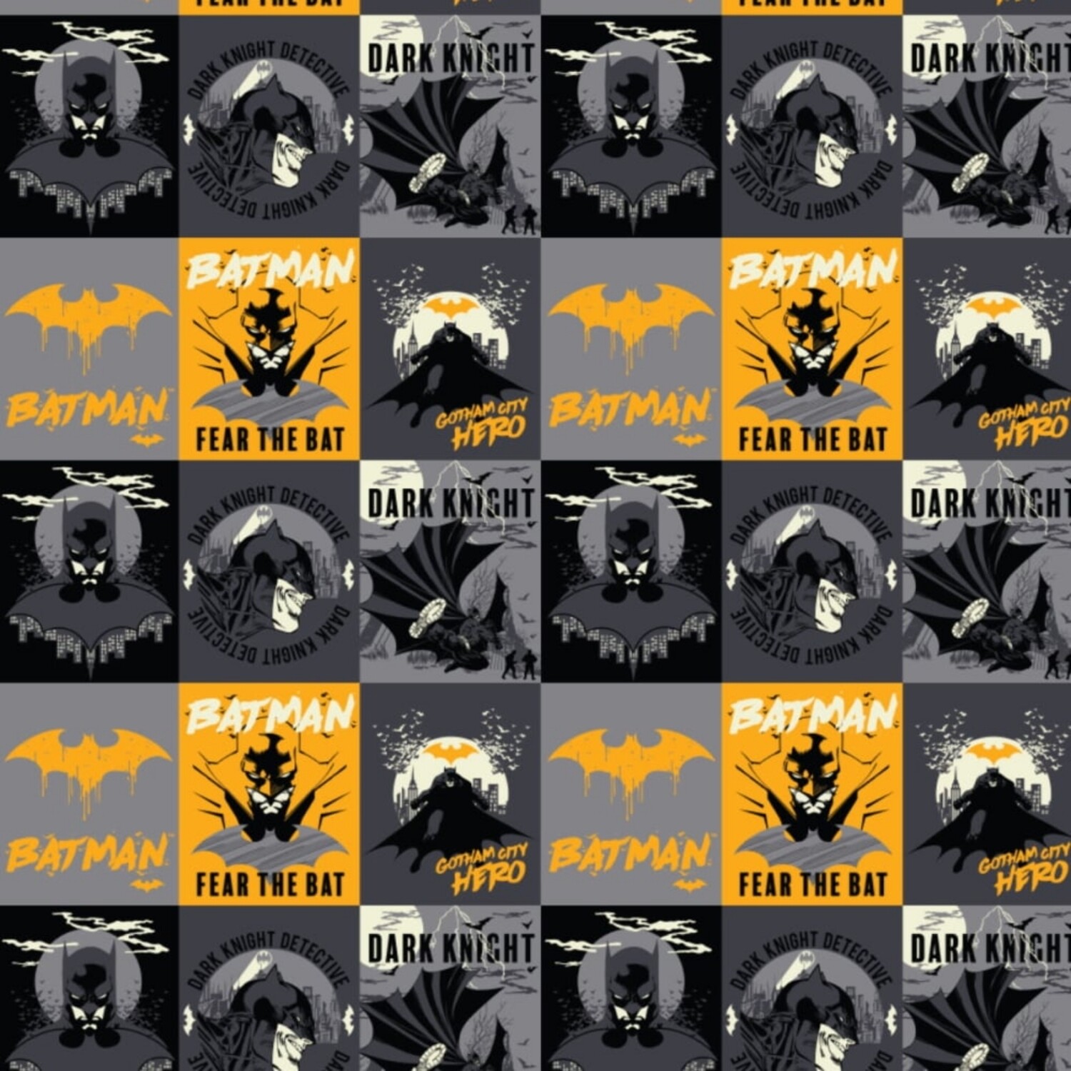 Batman - Poster Collage - 100% cotton print fabric