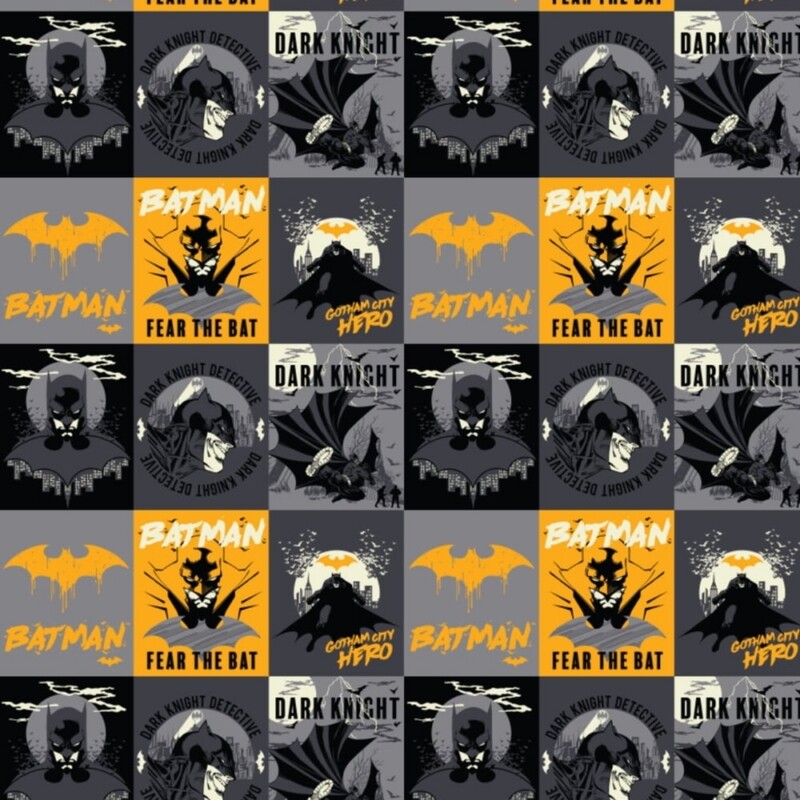 Batman - Poster Collage - 100% cotton print fabric