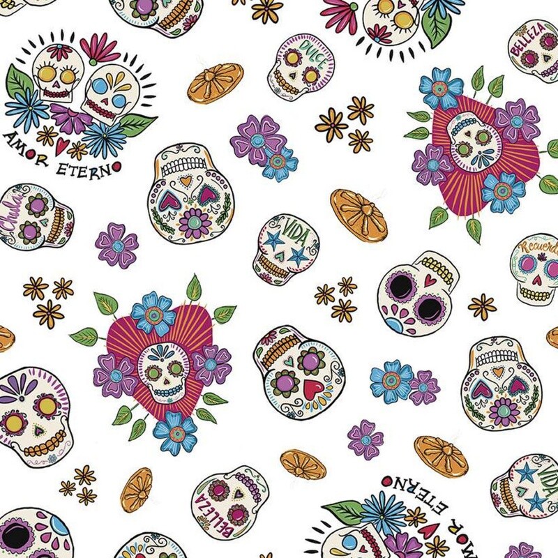 Riley Blake Designs - Amor Eterno - Skulls - 100% cotton print fabric