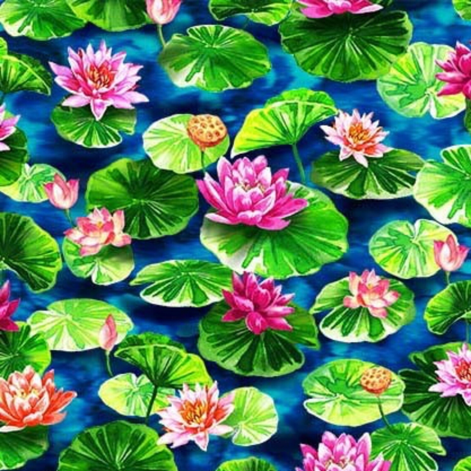 Michael Miller Fabric - Water Lotus - 100% Cotton Fabric