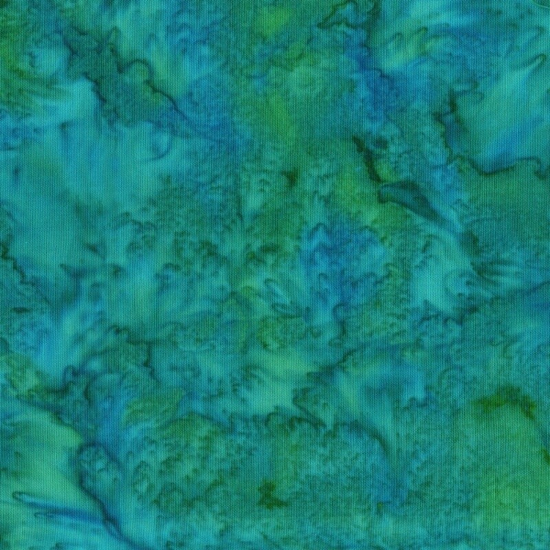 Purple Haze - Green / Blue - 100% cotton print fabric