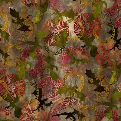 Dragons &quot;The Ancients&quot; by Jason Yenter - 100% cotton print fabric