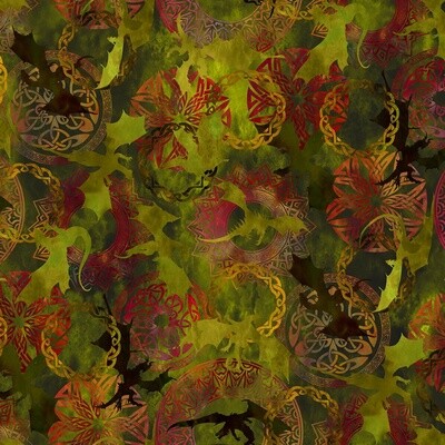 Dragons &quot;The Ancients&quot; by Jason Yenter - 100% cotton print fabric