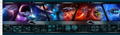 Sci-Fi by Jason Yenter - 100% cotton print fabric - Border Print