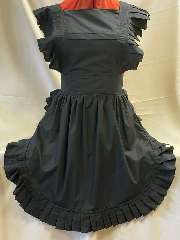 Retro Vintage Victorian Style Full Apron - Black