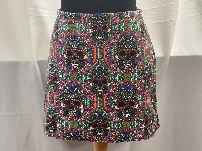 Handmade - Velvet - Straight Skirt - Sugar Skulls (FCVSK01)