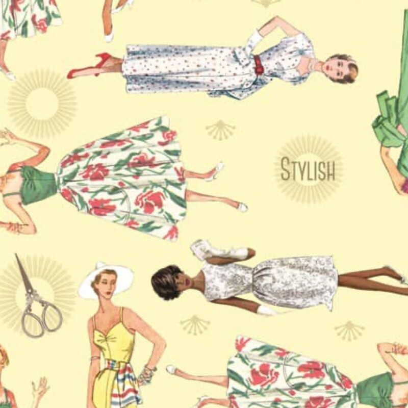 Simplicity Vintage - Sewing Fashion Icon - 100% cotton print fabric