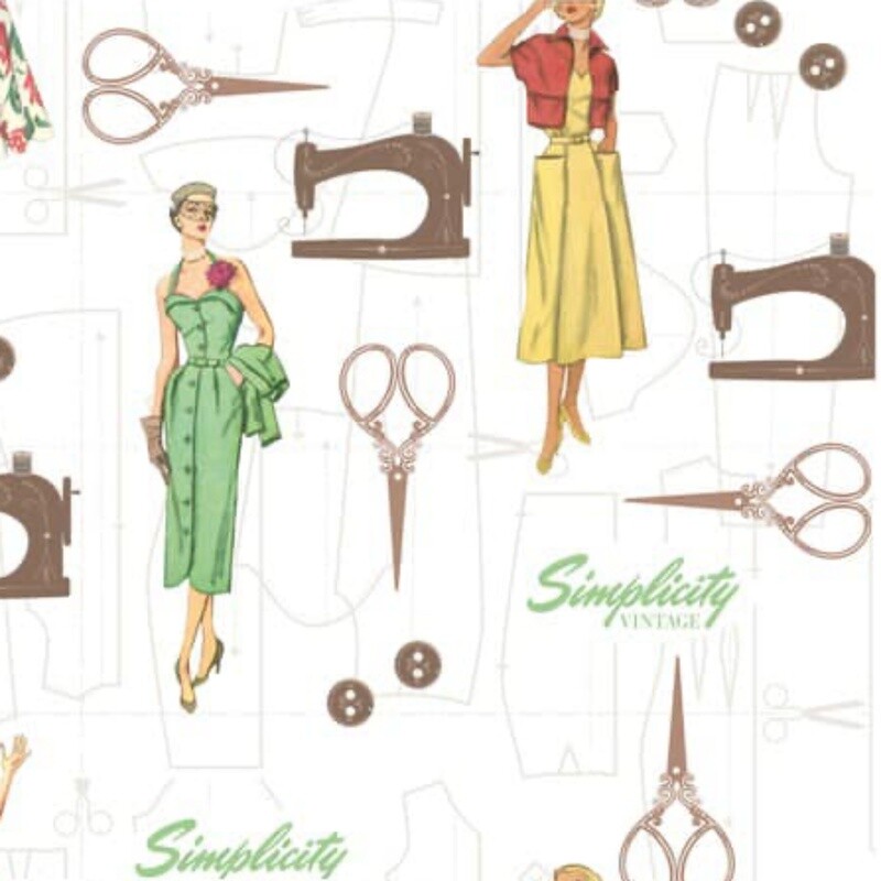Simplicity Vintage - Sewing Pattern - 100% cotton print fabric