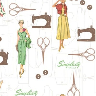 Simplicity Vintage - Sewing Pattern - 100% cotton print fabric