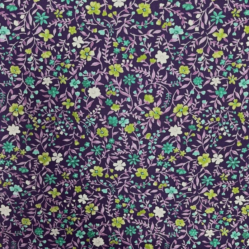 In Bloom - Purple - 100% cotton print fabric