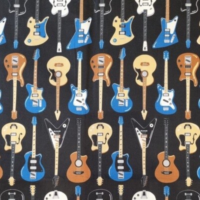 Ebisu - Guitars - Black - 100% cotton print fabric