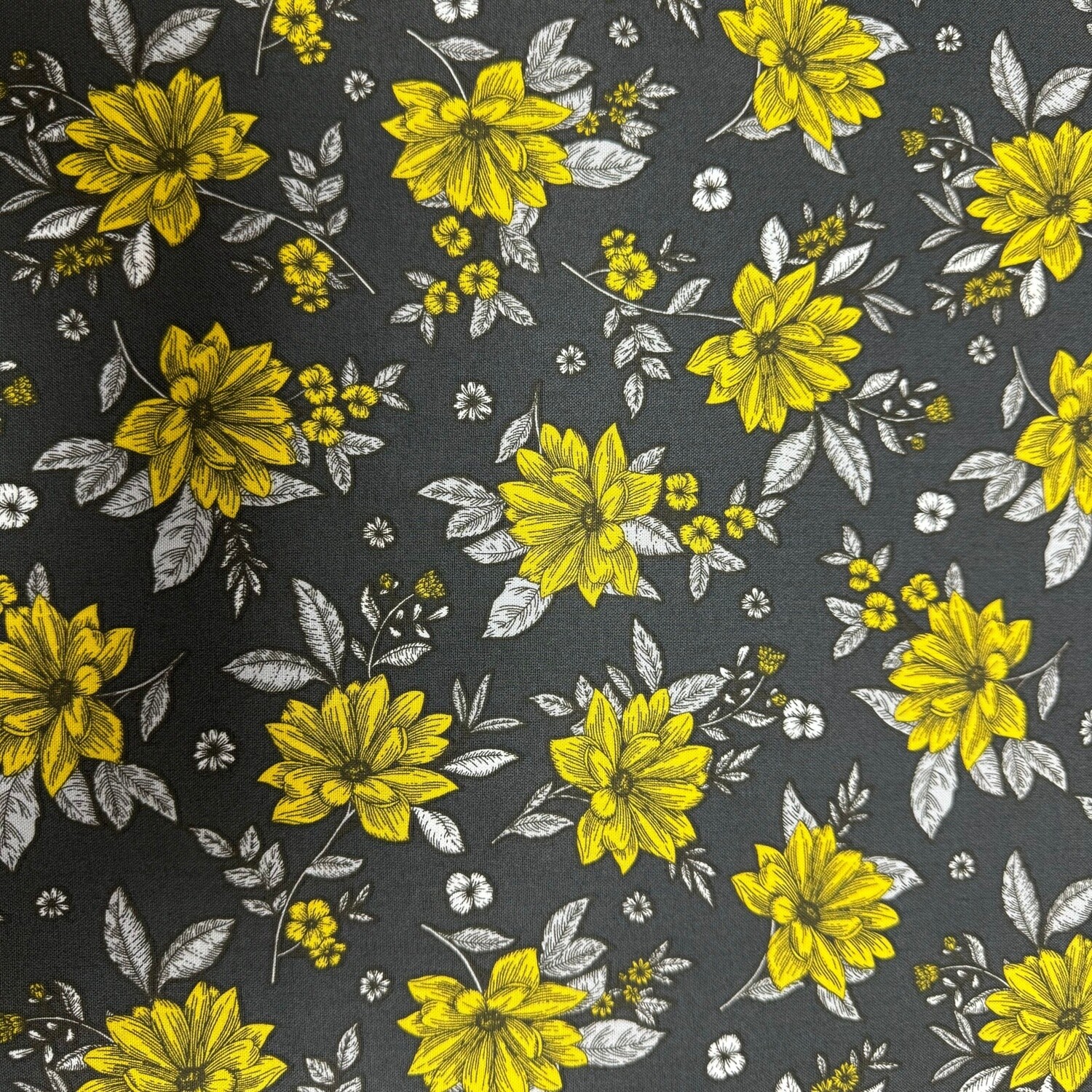 Belle - Grey - 100% cotton print fabric