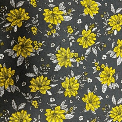 Belle - Grey - 100% cotton print fabric