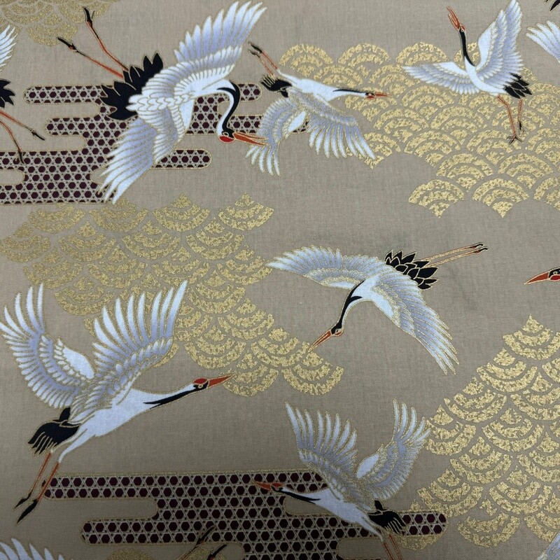 Kuren - Beige - 100% cotton print fabric