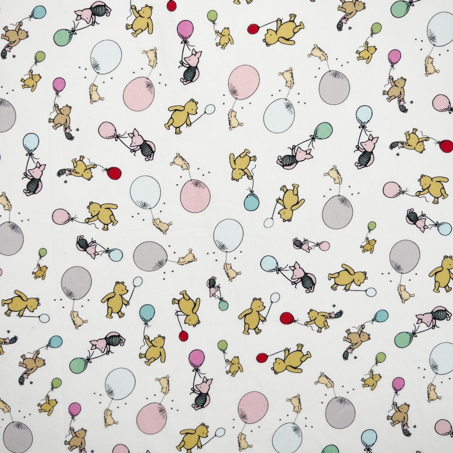 Winnie&#39;s Balloons - Ivory - 100% cotton digital print fabric