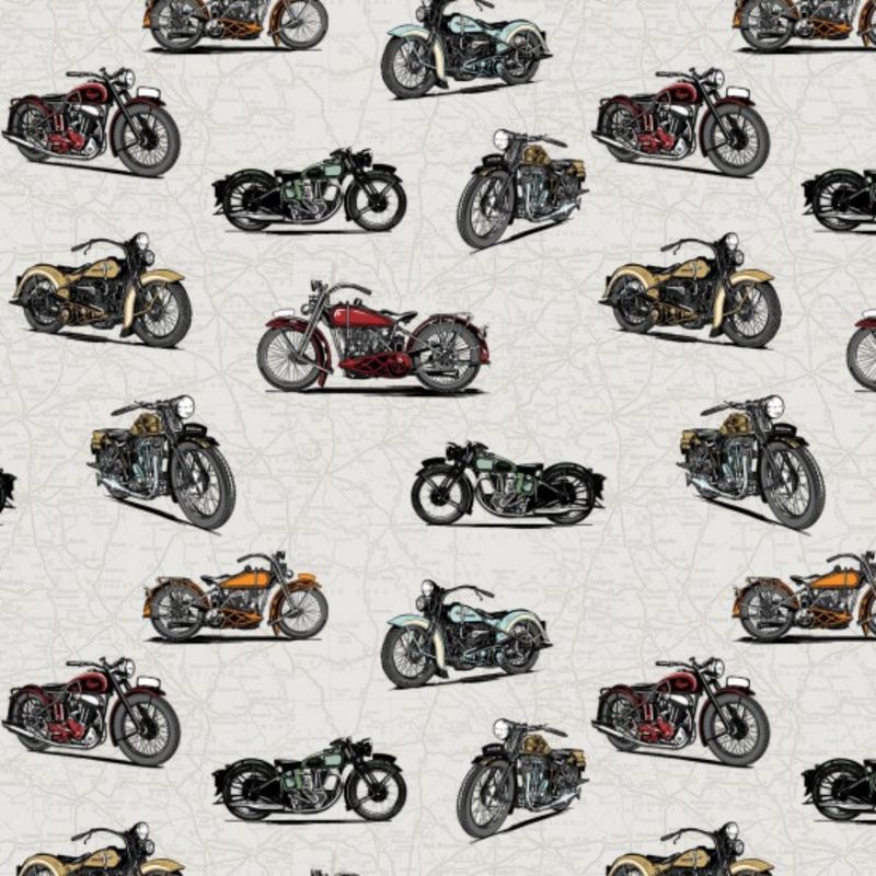 Live To Ride - Scatter - 100% cotton print fabric