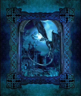 Dragons by Jason Yenter - 100% cotton print fabric - Panel / Quilt Centre