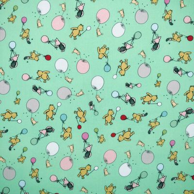 Winnie&#39;s Balloons - Light Mint - 100% cotton digital print fabric