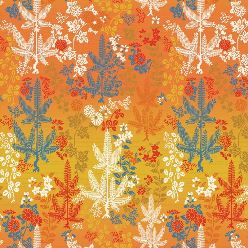 V&amp;A Serenity In Japan - Pines and Flowers - 100% Organic Cotton Print Fabric