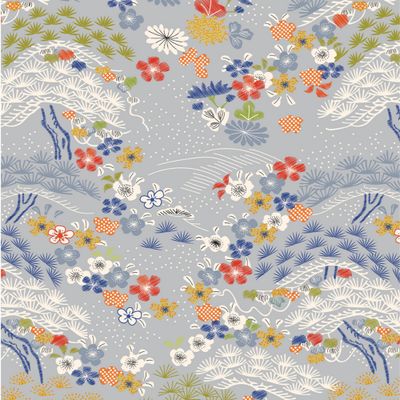 V&amp;A Serenity In Japan - Pine and Blossom - 100% Organic Cotton Print Fabric