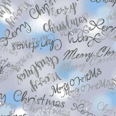 Blue Holiday - Merry Christmas - 100% Cotton